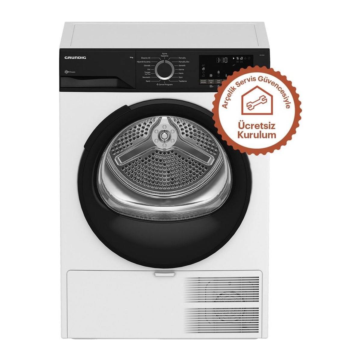 Grundig Gdh 9664 A+ 9 Kilo Çamaşır Kurutma Makinesi Isı Pompalı A Enerji Sınıfı ile Üstün Performans