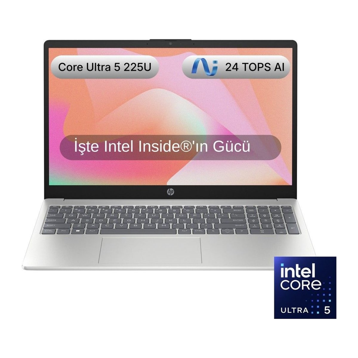 HP AI 15 Intel® Core™ Ultra 5 225U 16GB 512GB SSD Freedos 15.6" Taşınabilir Bilgisayar D51E0EA