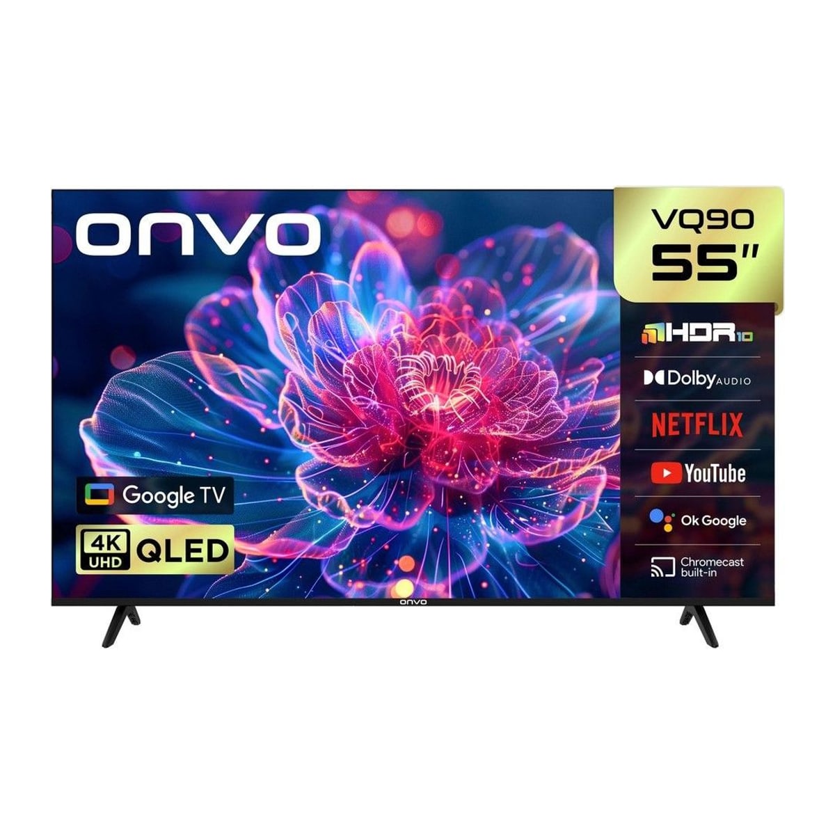 Onvo 55VQ90F3UA 55'' 140 Ekran Uydu Alıcılı 4K Ultra HD Google Smart QLED TV