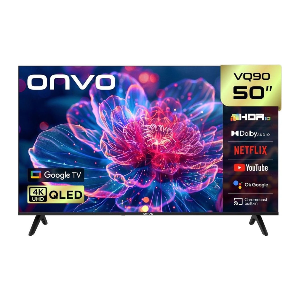 Onvo 50VQ90F3UA 50'' 127 Ekran Uydu Alıcılı 4K Ultra HD Google Smart QLED TV